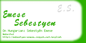 emese sebestyen business card